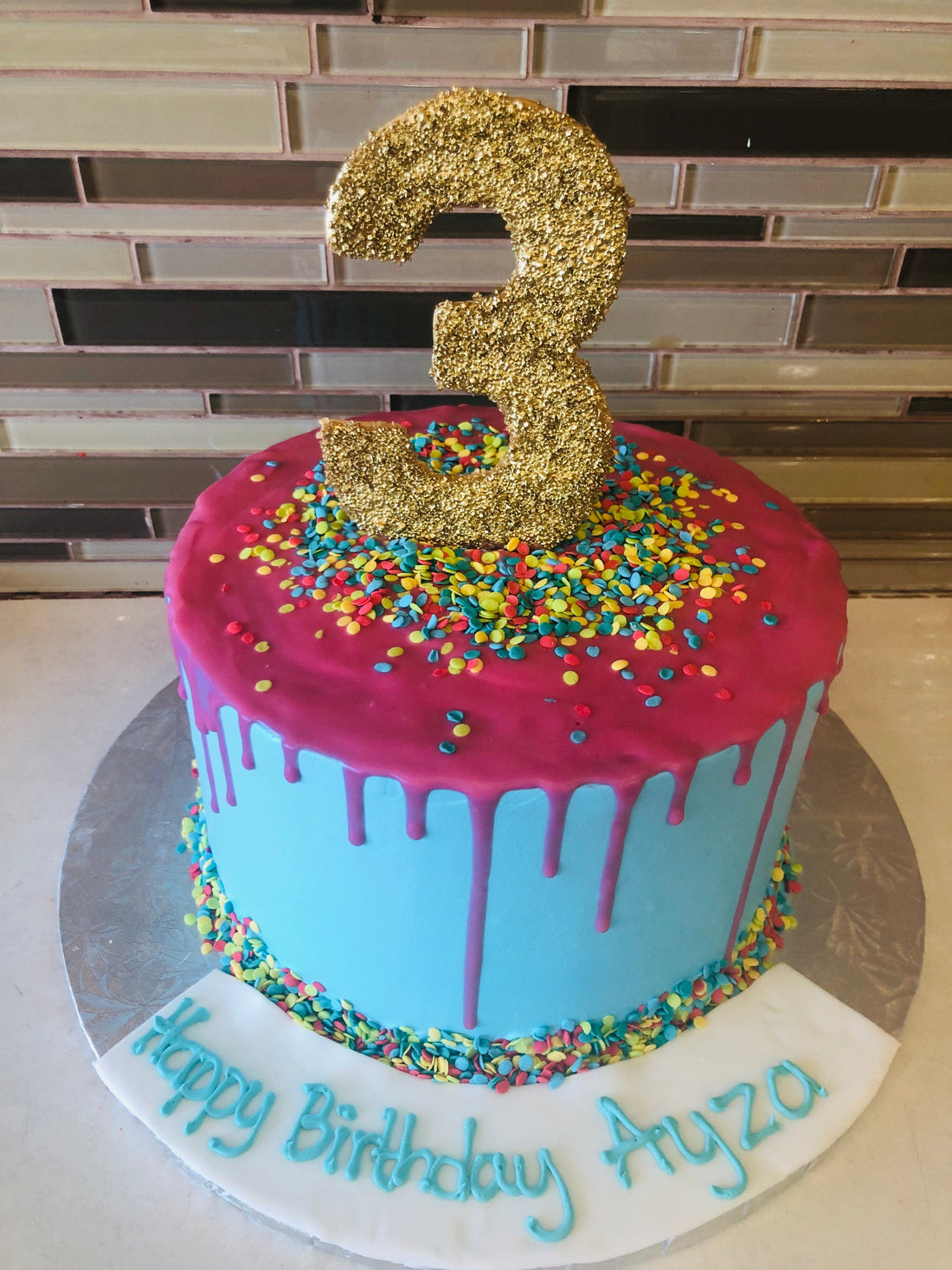 PINK DRIZZLE BIRTHDAY CAKE