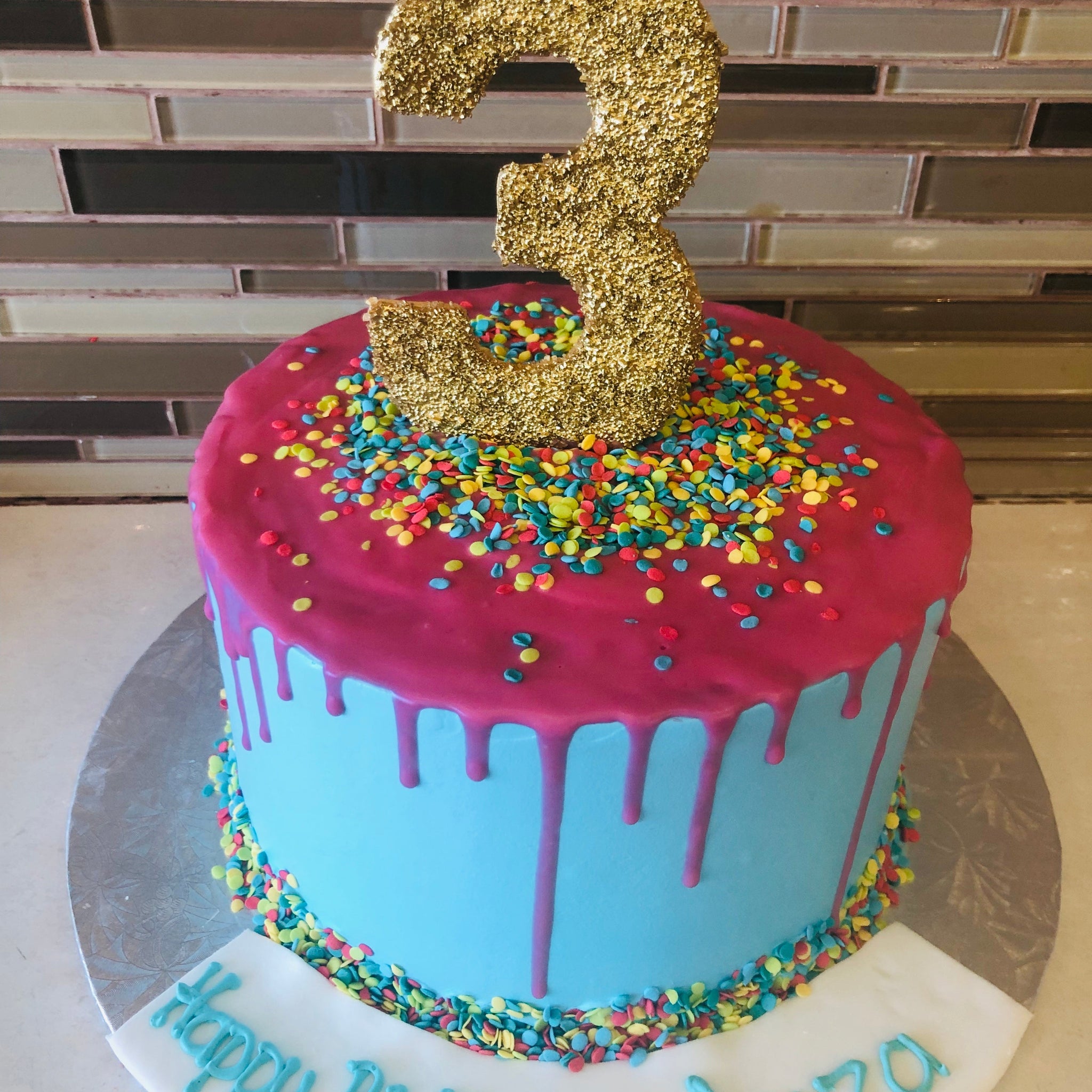 PINK DRIZZLE BIRTHDAY CAKE