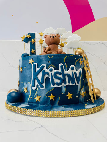 KRISHIV TEDDY FONDANT CAKE