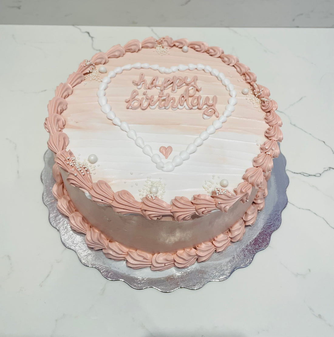 ROSE GOLD & WHITE CREAM CAKE