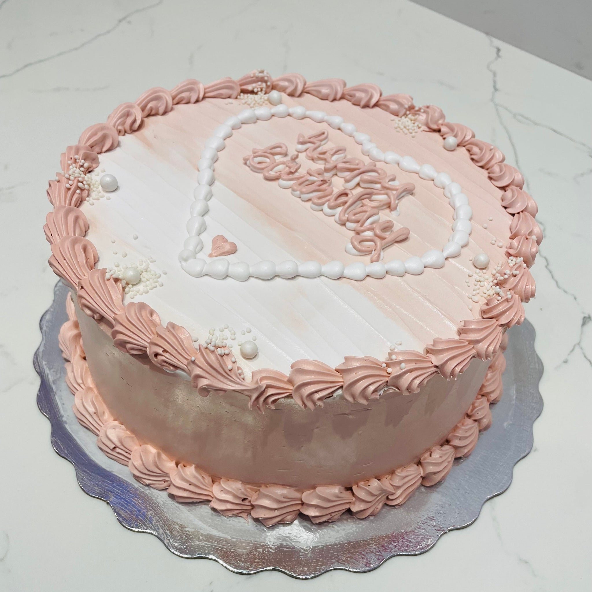 ROSE GOLD & WHITE CREAM CAKE