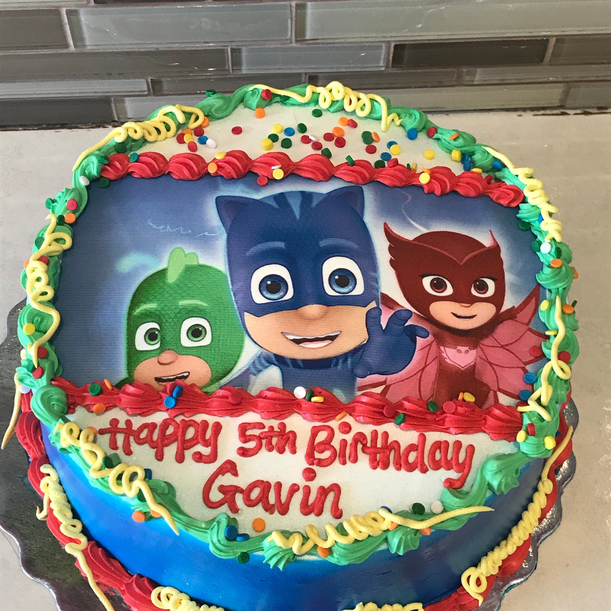 PJ Mask Photo Cake