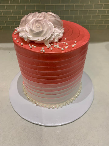 PINK AND WHITE BIRTHDAY CAKE