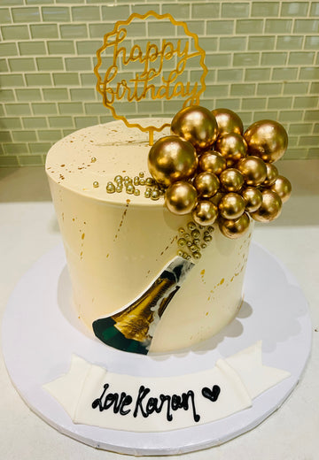 CHAMPAGNE BIRTHDAY CAKE