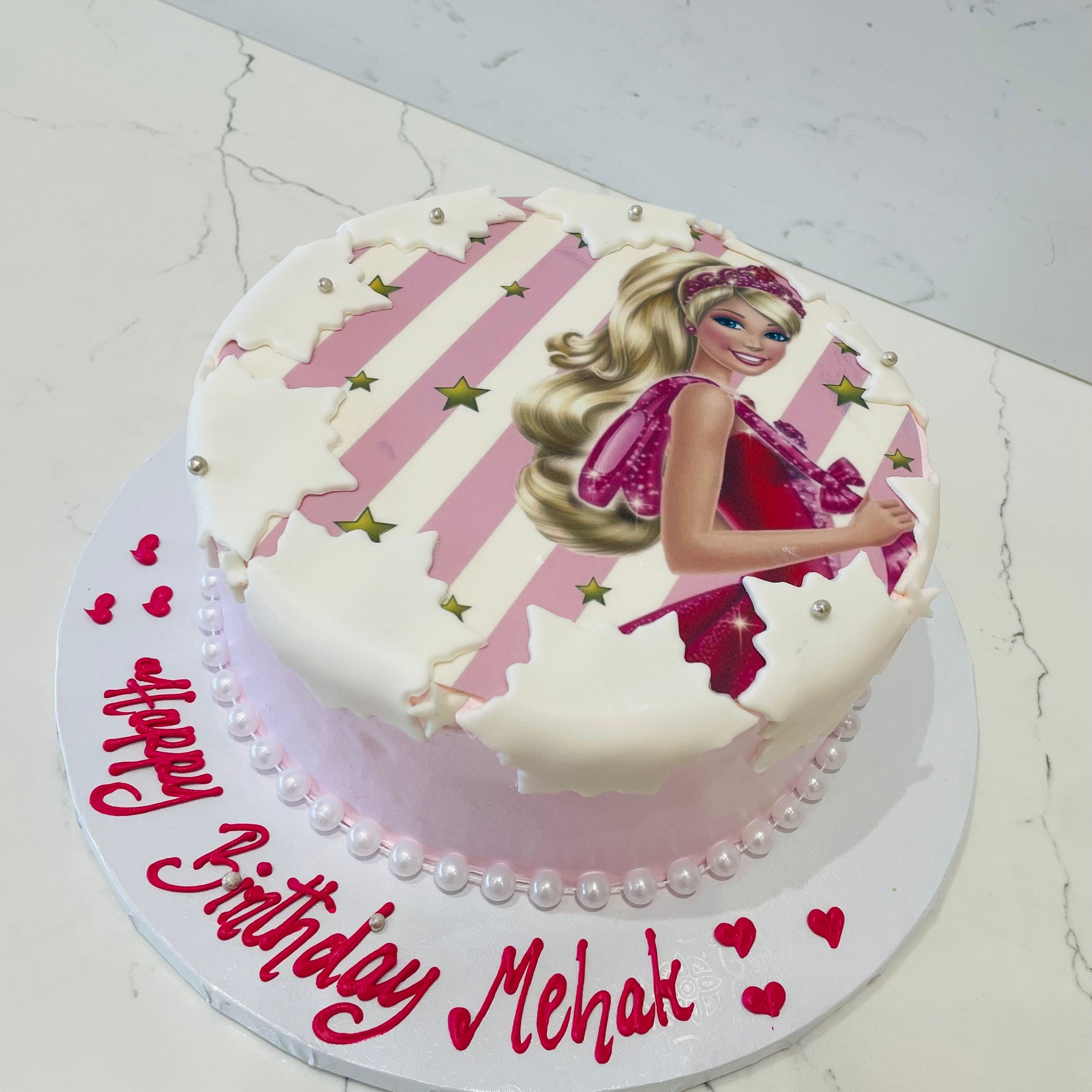 MEHAK BARBIE PINK CREAM CAKE