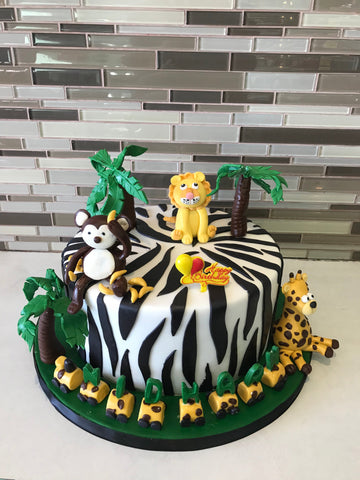 Nidhaan Jungle Themed Fondant Cake