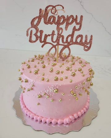 PINK & GOLD CREAM CAKE