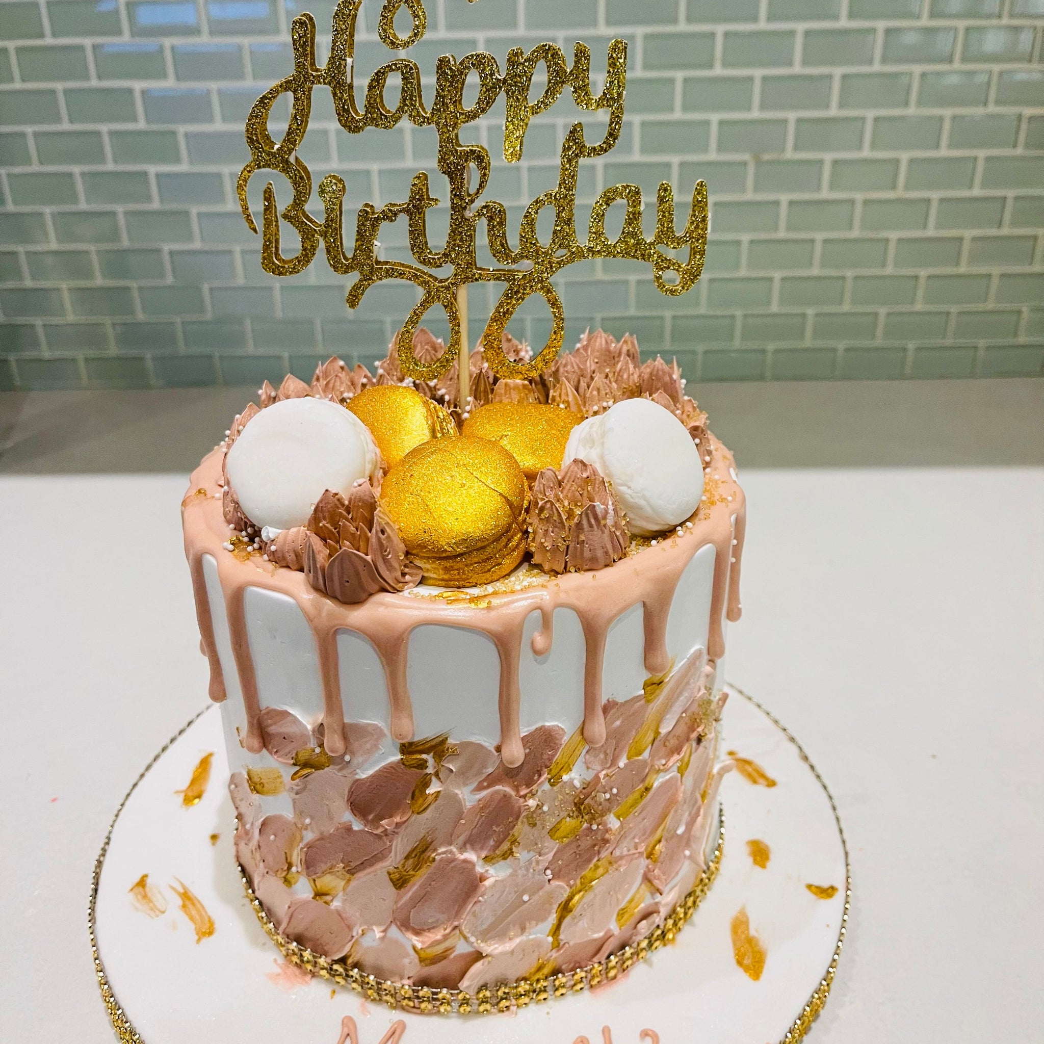 MOMMY ROSE GOLD BIRTHDAY CAKE