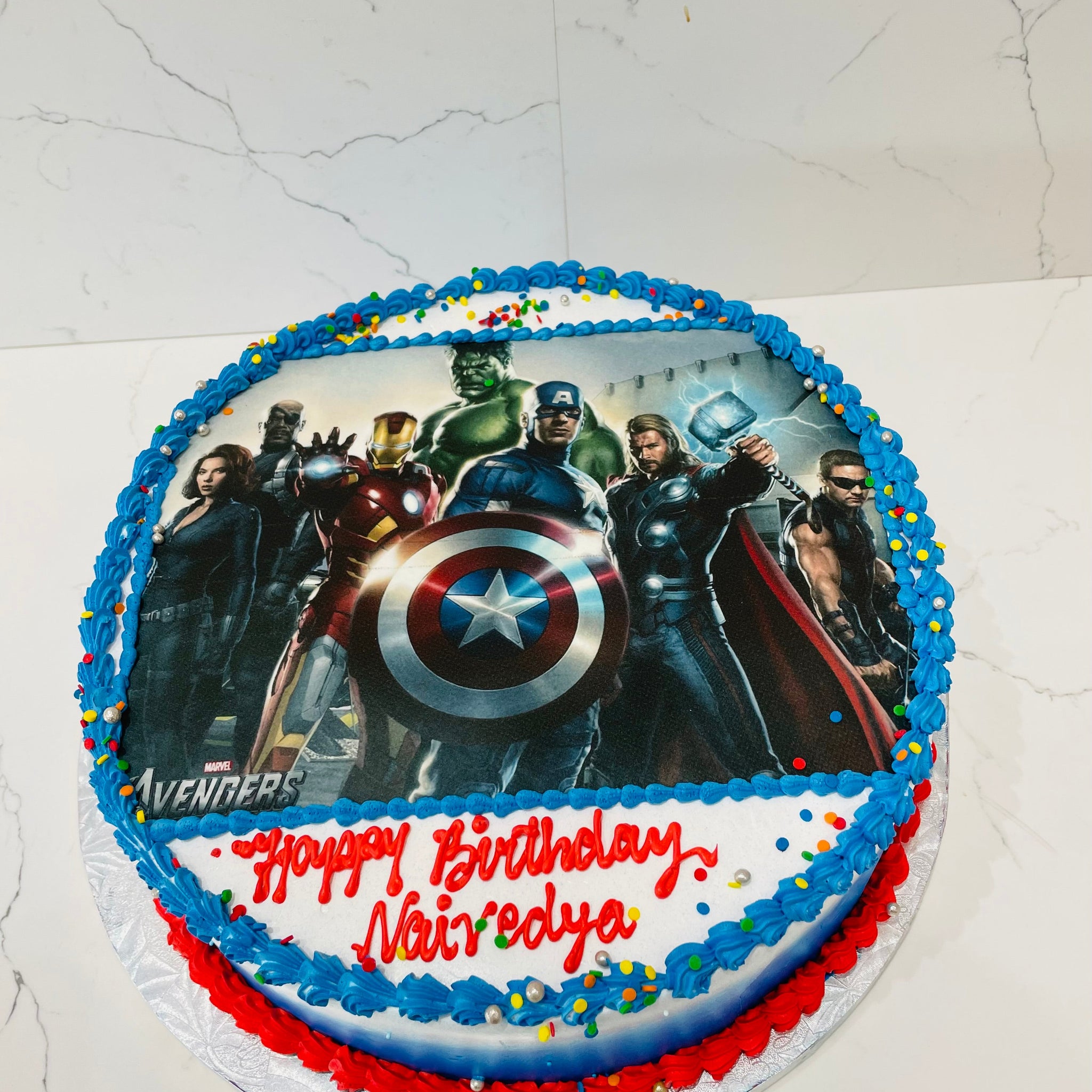 AVENGERS PHOTO CAKE