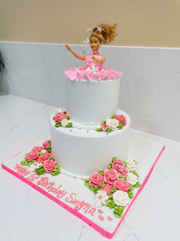 Smyra Barbie tiered birthday Cake