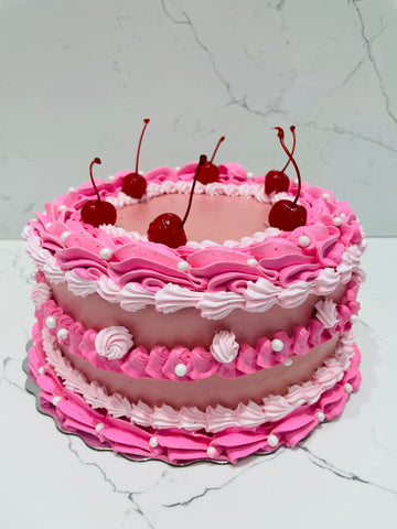 Pink Cherry Vintage  Cake