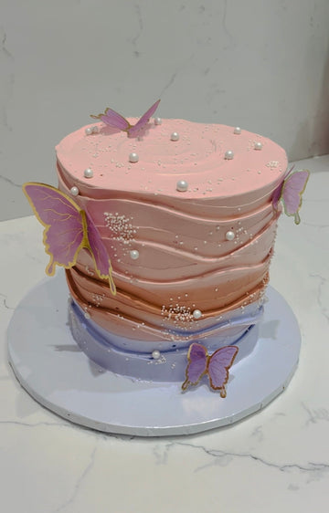 PASTEL BUTTERFLY CREAM CAKE