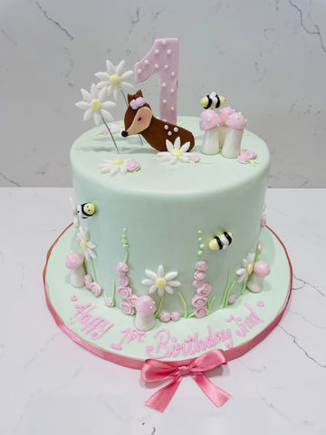 Honey Bees Fondant Birthday Cake