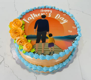 ORANGE & BLUE FATHERS DAY CAKE