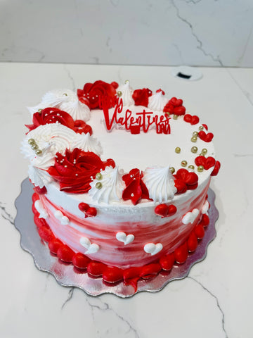 Red & white Valentine Cake