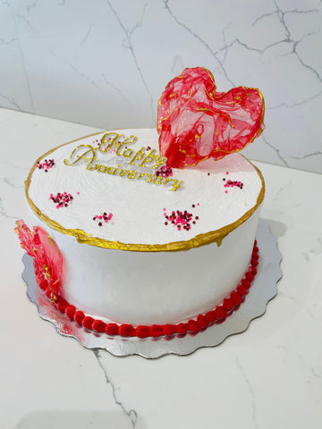 RED HEARTS ANNIVERSARY CAKE