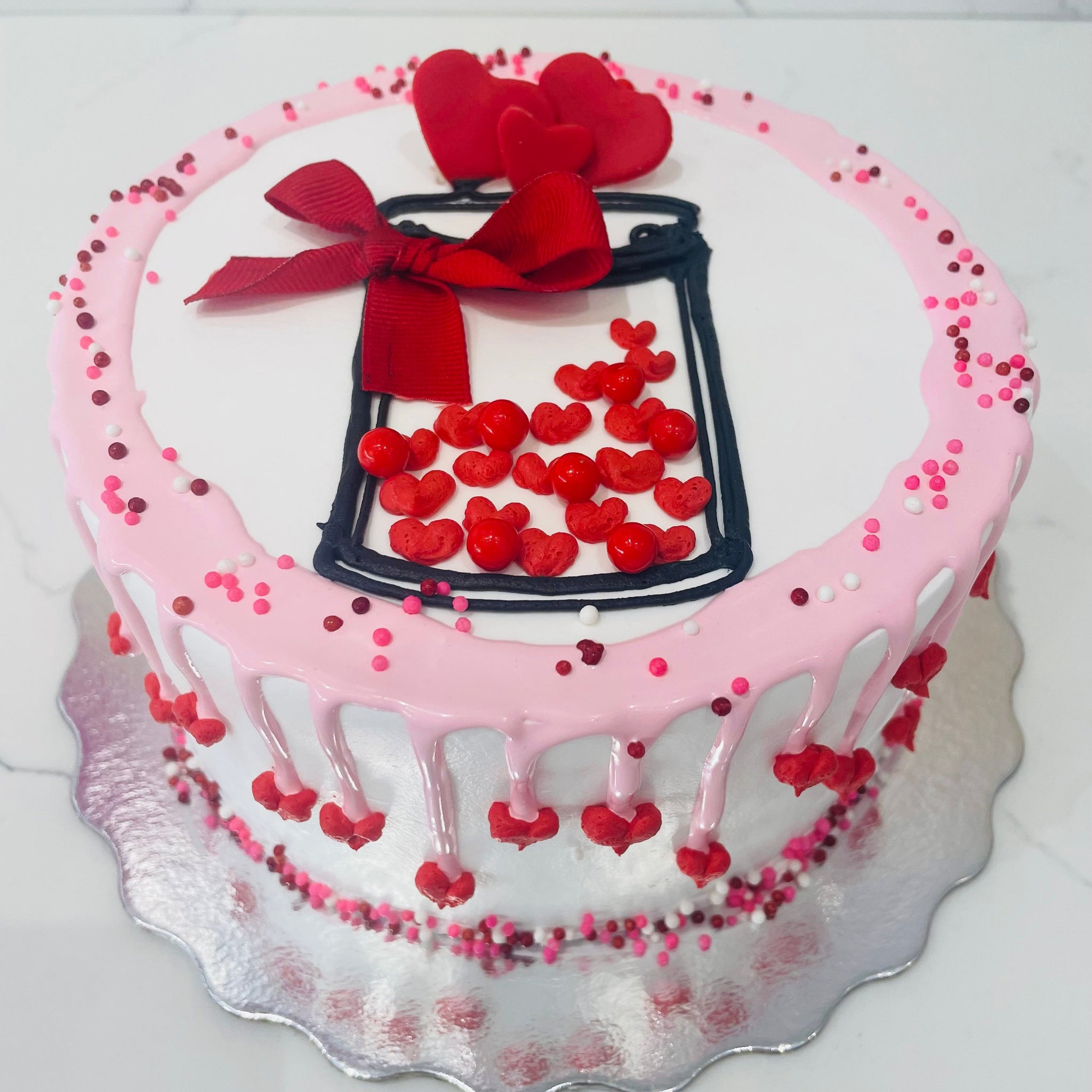 Love Jar Valentine Cake