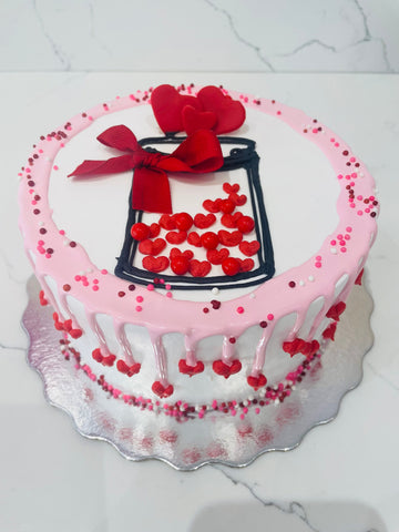 Love Jar Valentine Cake