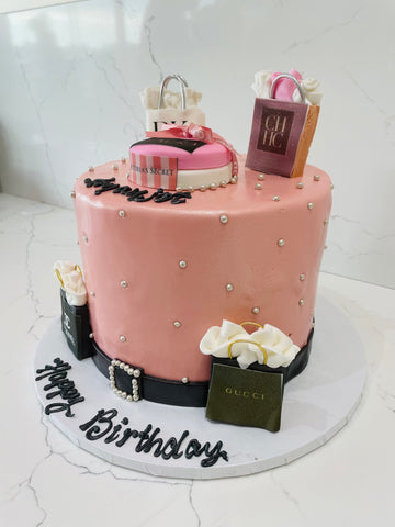 SHOPPING FREAK FONDANT CAKE