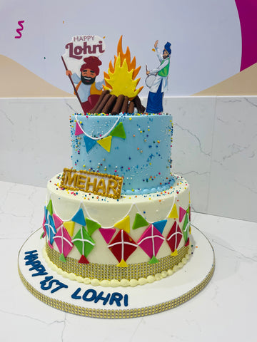 MEHAR LOHRI CREAM TIERED CAKE