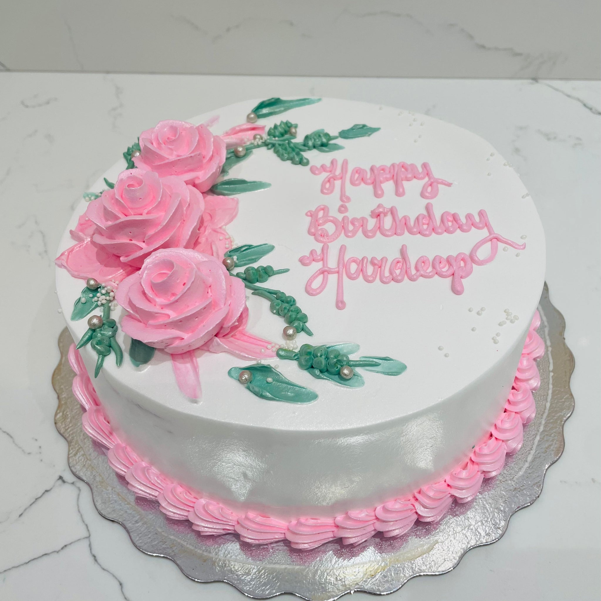 PINK ROSES CREAM CAKE