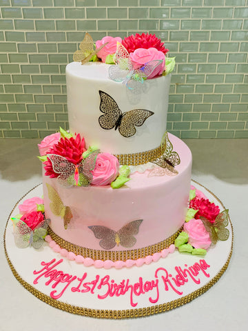 PINK BUTTERFLY CAKE