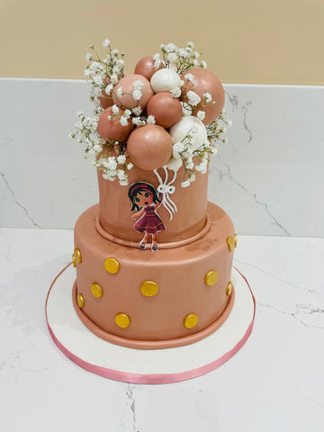 RUST BALLOON FONDANT TIERED CAKE