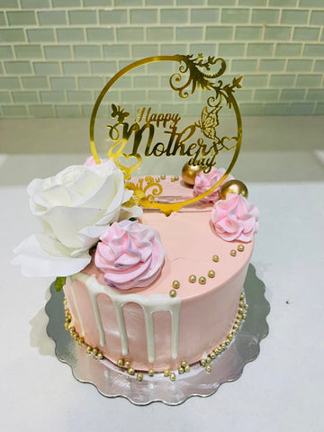 GOLD FLORAL MOTHER'S DAY CAKE