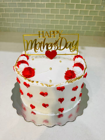 RED & GOLD MOTHER'S DAY CAKE