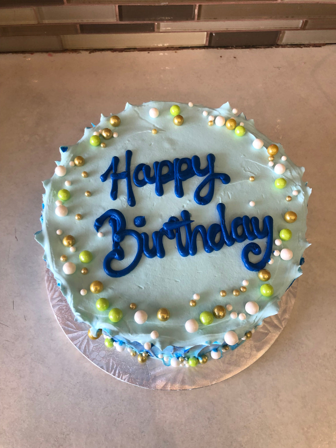 AQUA BEADED CAKE