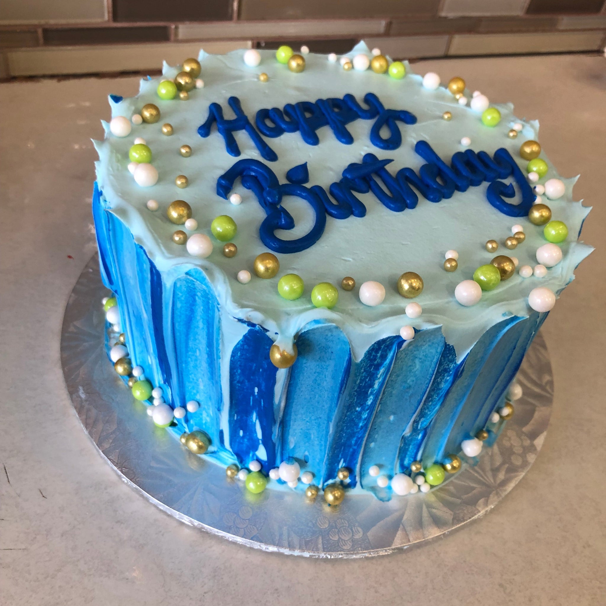 AQUA BEADED CAKE