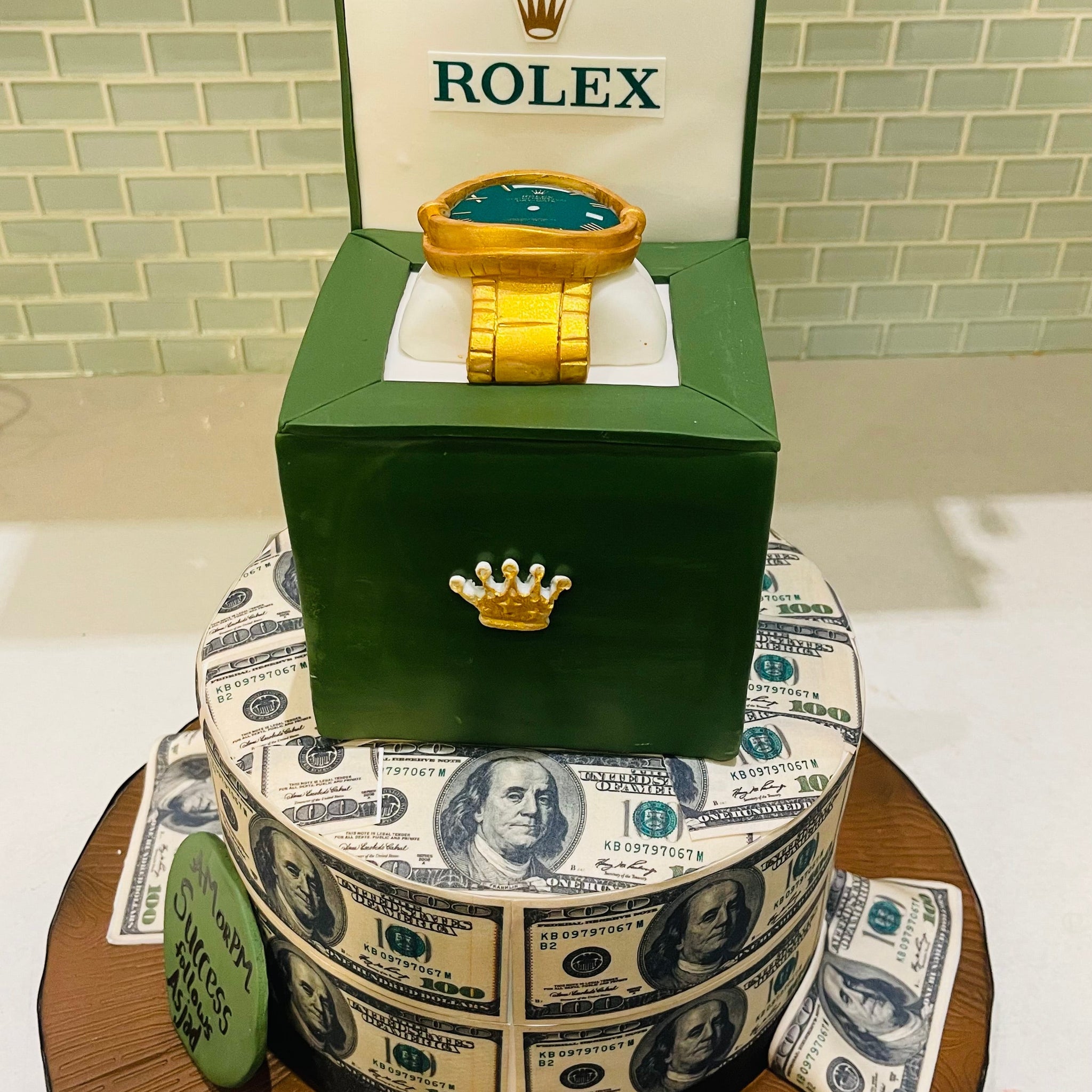 DOLLAR & ROLEX FONDANT CAKE