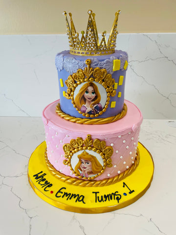 Emma Princess Crown Fondant tiered Cake