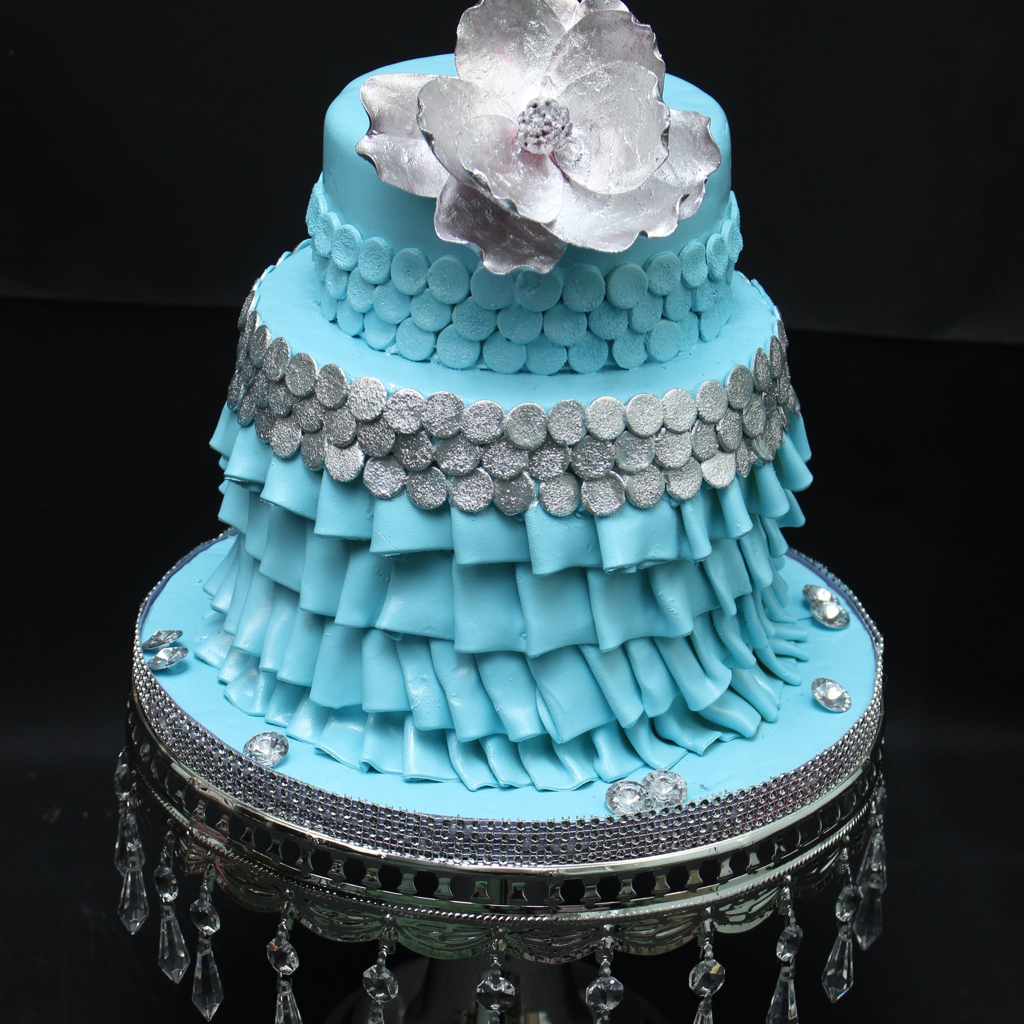 Ebony Fondant Ruffle Cake