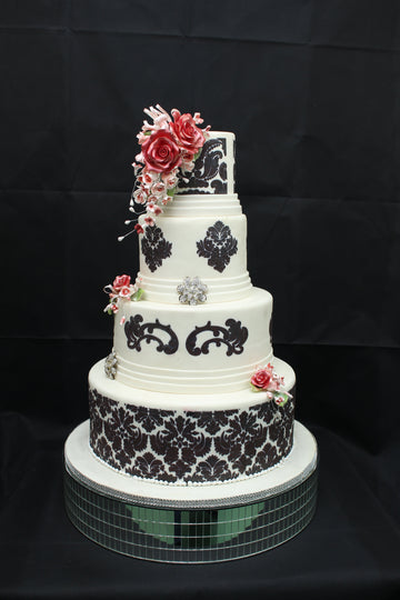 Flora Damask Wedding Cake