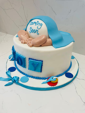 Crawling Baby Shower Fondant  Cake