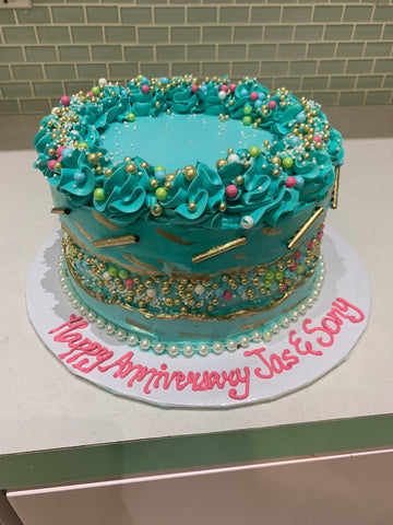 Teal Birthday Cake