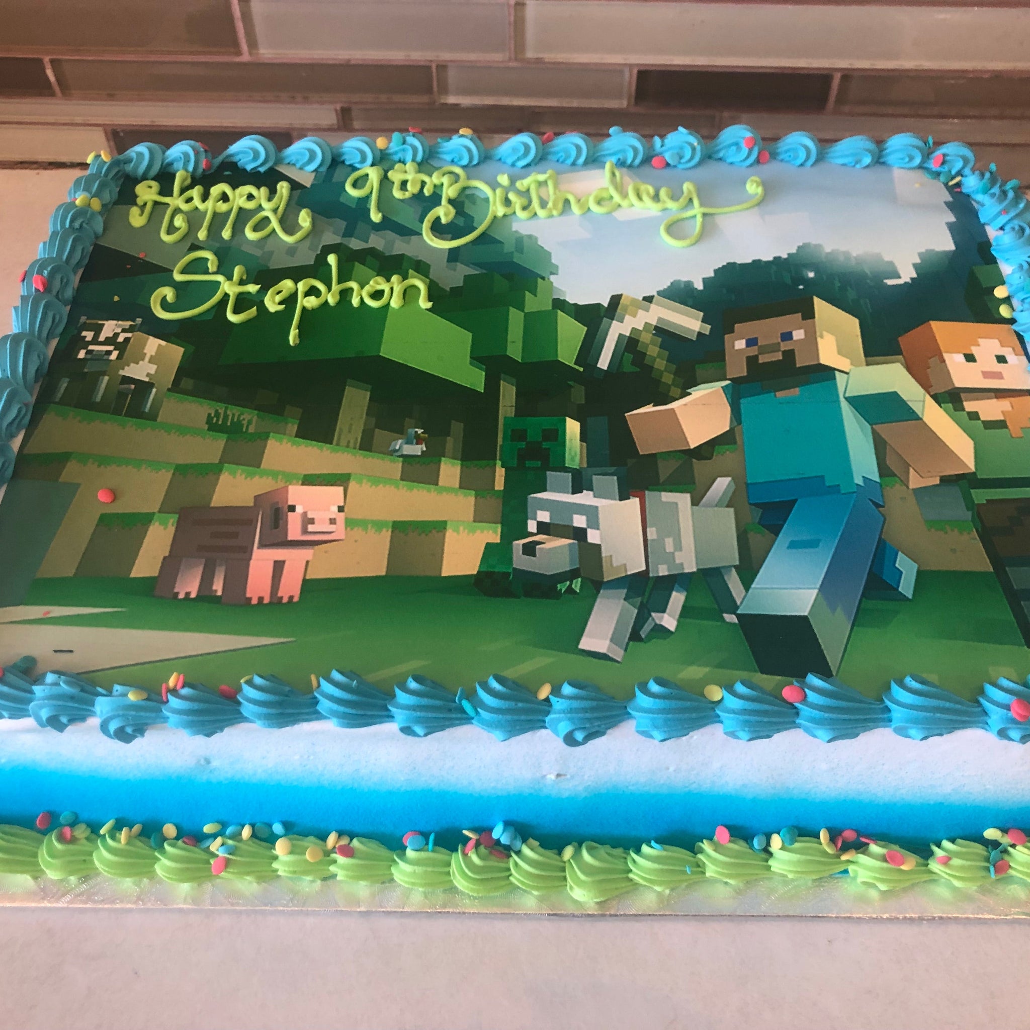 Minecraft Photo Cake