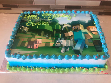 Minecraft Photo Cake