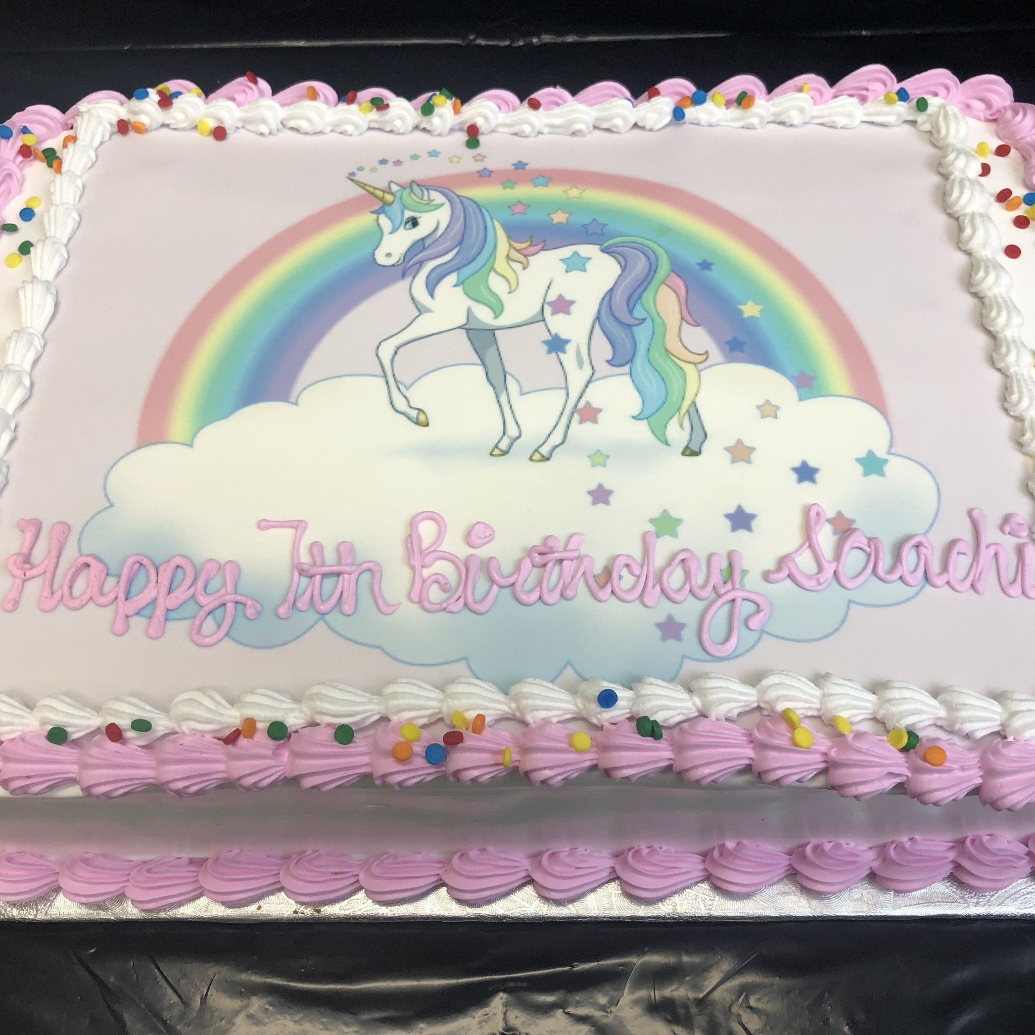 Rainbow Unicorn Photo Cake