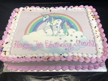 Rainbow Unicorn Photo Cake