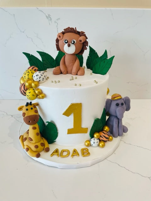 ADAB 1st birthday Animal cream Cake