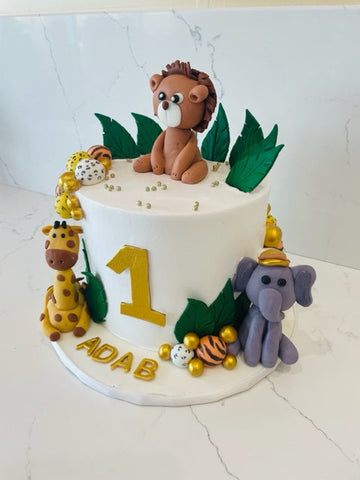 ADAB 1st birthday Animal cream Cake