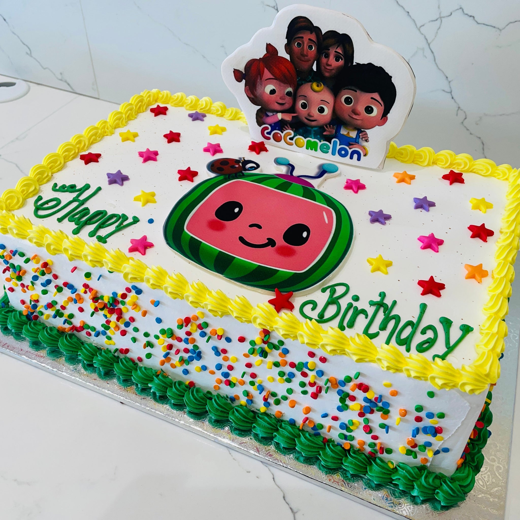 COCOMELON & STARS CREAM CAKE