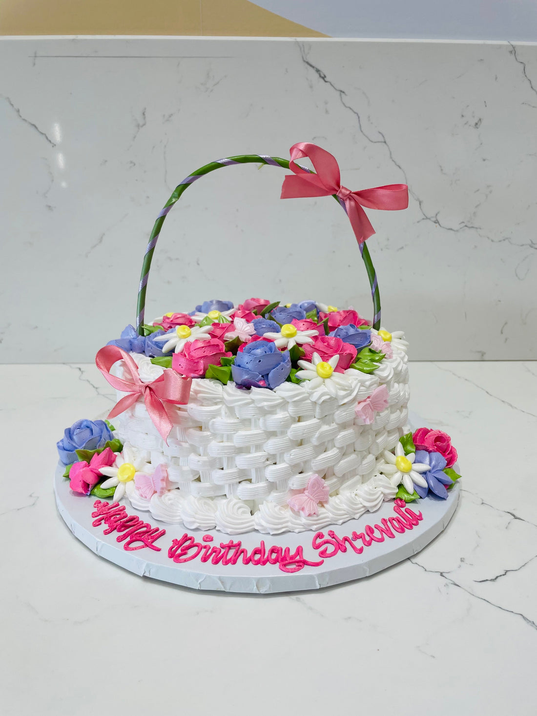 FLOWER BASKET BIRTHDAY CAKE