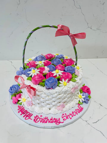 FLOWER BASKET BIRTHDAY CAKE