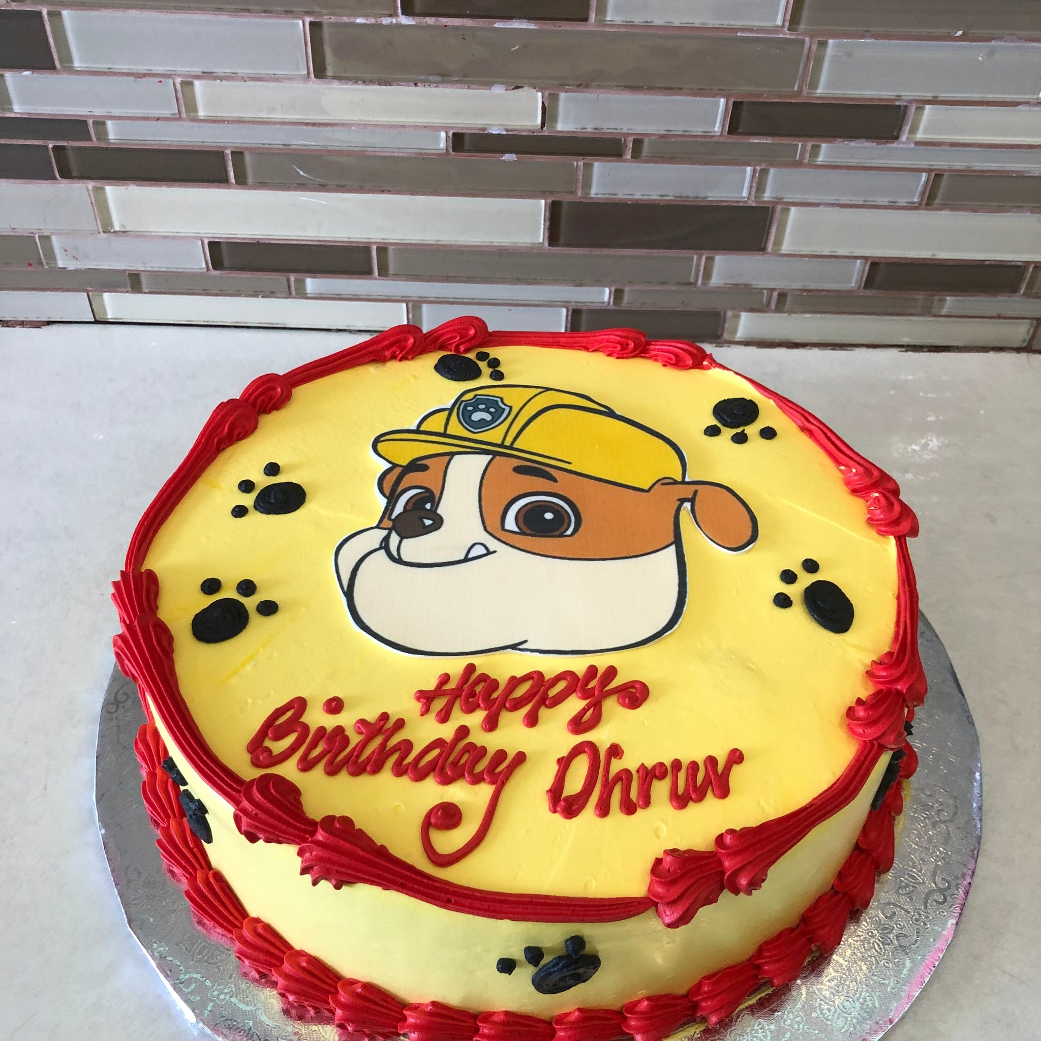 Paw Patrol Rubble photo Cake