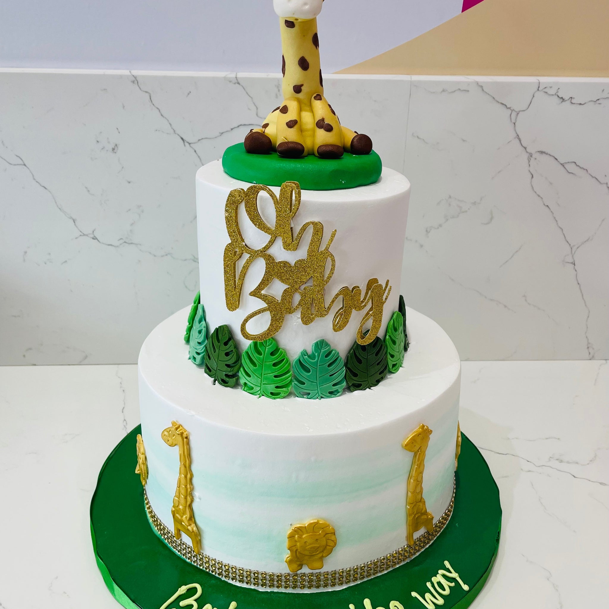 JUNGLE SAFARI CREAM TIERED CAKE