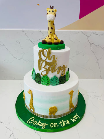 JUNGLE SAFARI CREAM TIERED CAKE