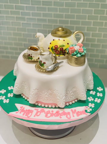 TEA PARTY FONDANT BIRTHDAY CAKE